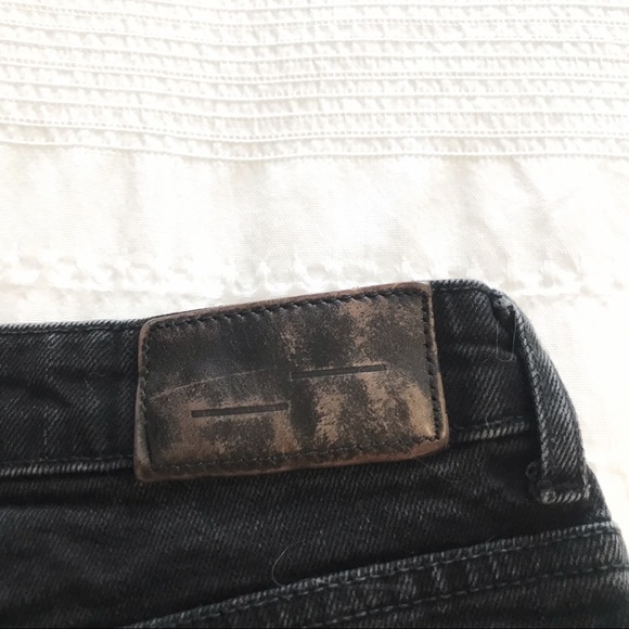 FRANK & OAK HIGH WAISTED WASHED BLACK STEVIE TAPERED JEANS - 27 - Picture 10 of 10